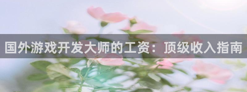 沐鸣2注册连接：国外游戏开发大师的工资：顶级收入指南